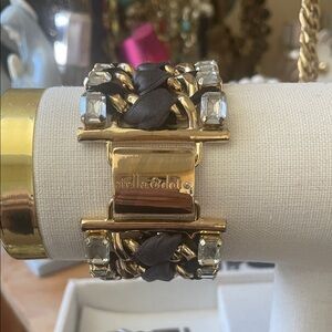 Stella & Dot Gold and Silver Bracelet with Black Accents